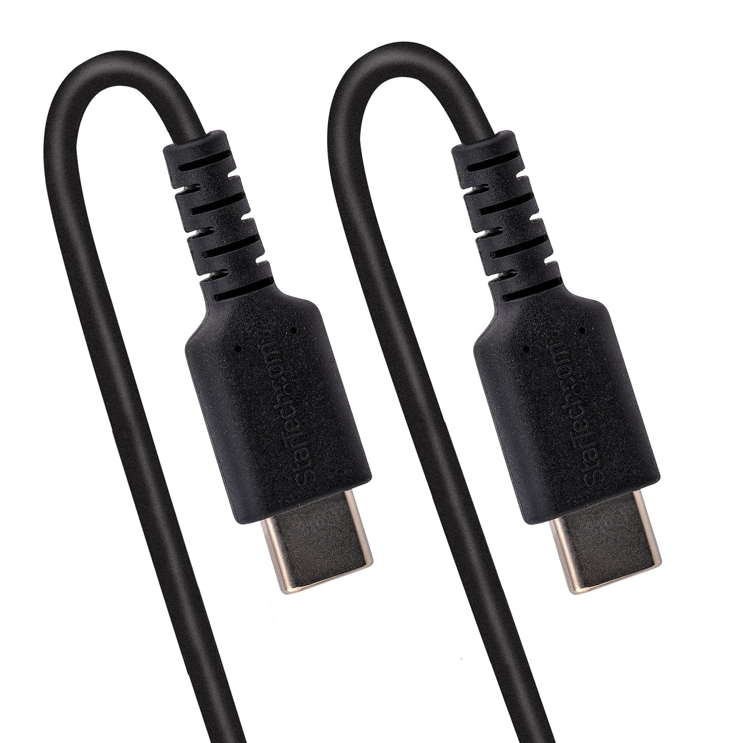 StarTech.com 3ft (1m) USB C Charging Cable, Coiled Heavy Duty Fast Charge & Sync USB-C Cable, USB 2.0 Type-C Cable, Rugged Aramid Fiber, Durable Male