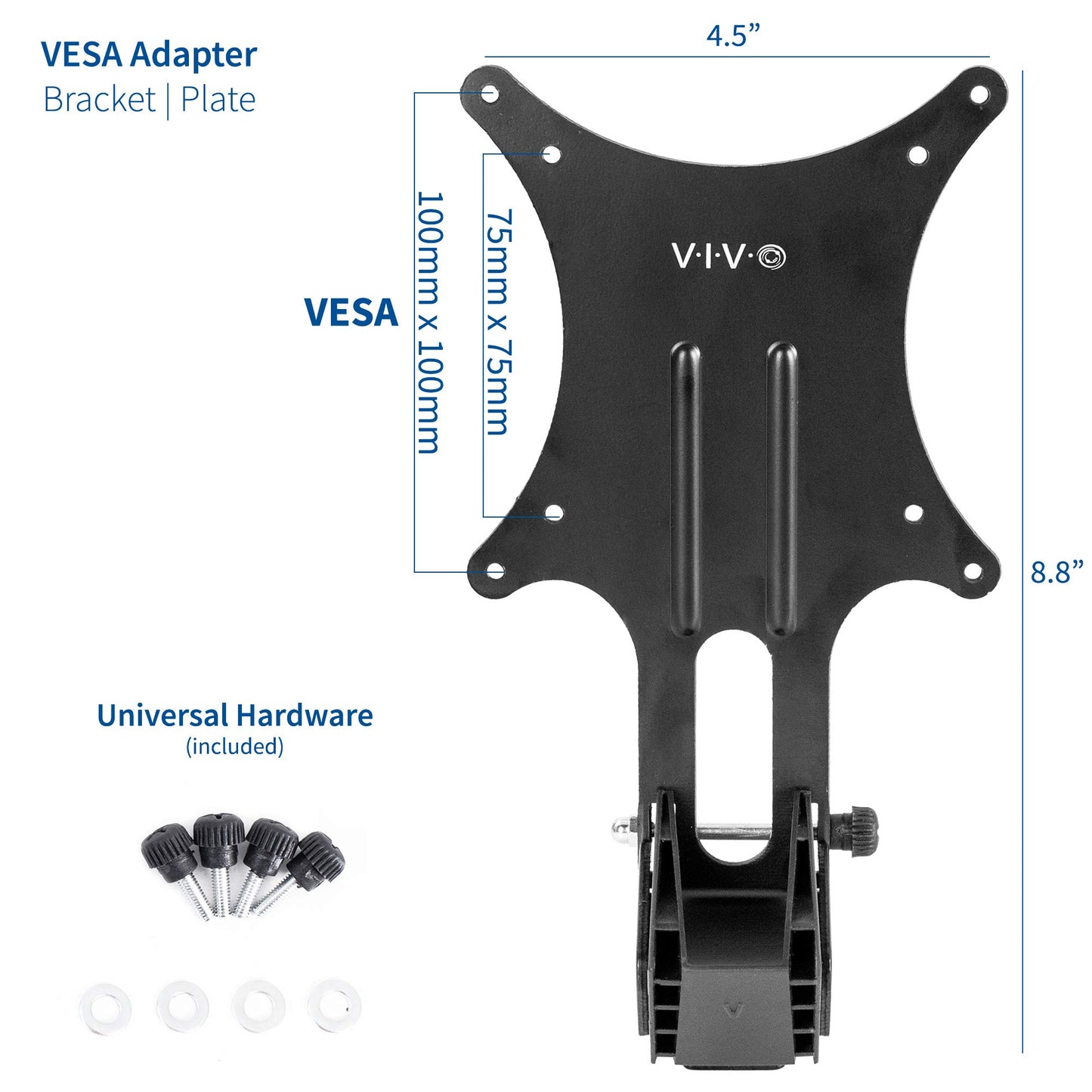 VIVO VESA Adapter Plate Bracket Designed for Asus Monitors MX259H, MX259HS, MX279H, MX25AQ, and MX27AQ, VESA 75x75mm and 100x100mm Conversion Kit