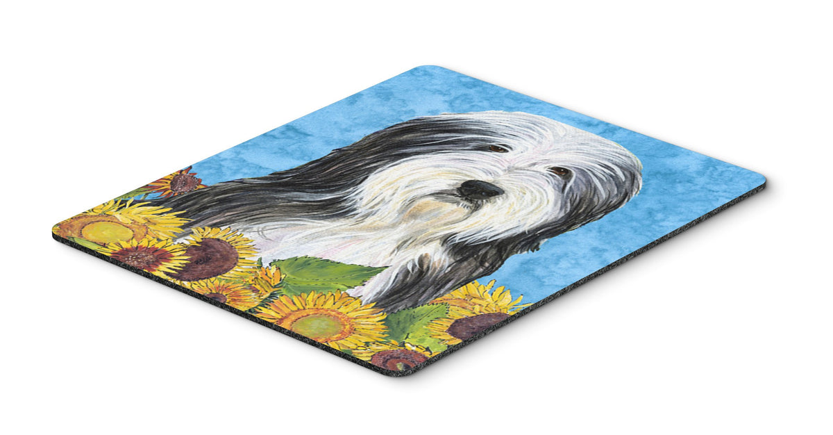 Caroline's Treasures SS4130MP Bearded Collie in Summer Flowers Mouse Pad, Hot Pad or Trivet for Home Office Gaming Working Computers Laptop Mouse