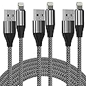 iPhone Charger Lightning Cable (3 Pack 10 Foot), [MFi Certified] 10 Feet Nylon Braided, Compatible with iPhone 14/13/12/11/Pro/X/Xs Max/XR/8 Plus /7…
