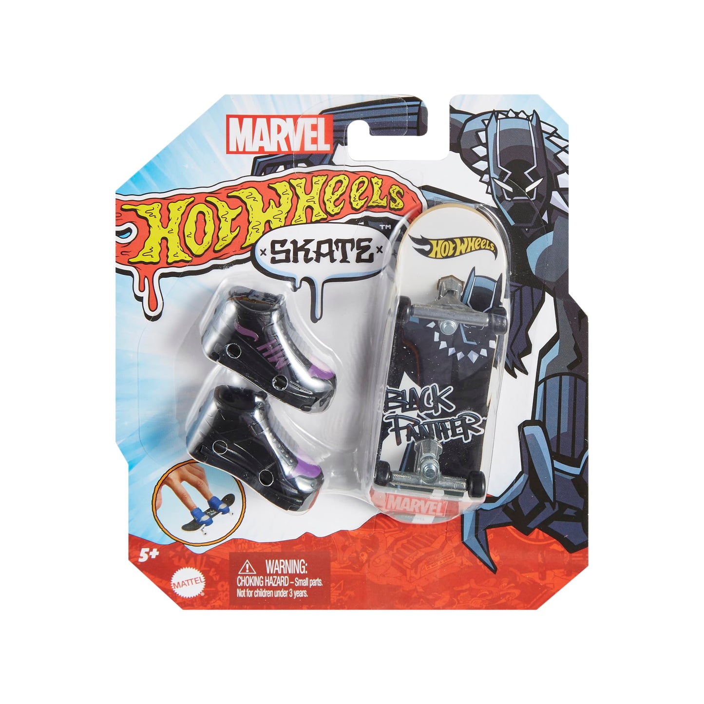 Hot Wheels Black Panther Marvel Skate Fingerboard and Shoes