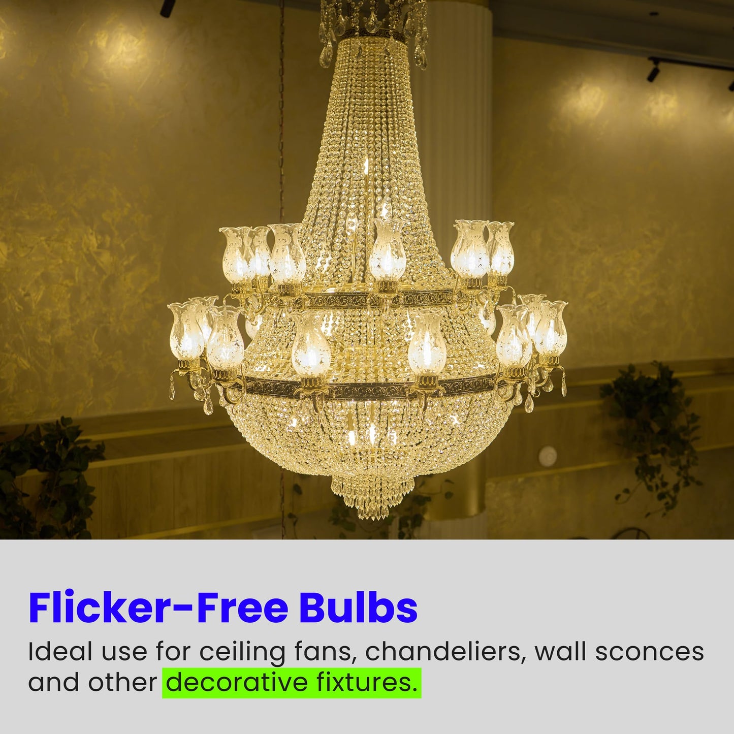Feit Electric CTF40/10KLED/3 Non-Dimmable Led Bulb, 40 W, 120 Vac, 300 Lumens, 3000 K, CRI >80, 4 in L, 3.9" H x 1.4" D, Warm White, 3 Piece
