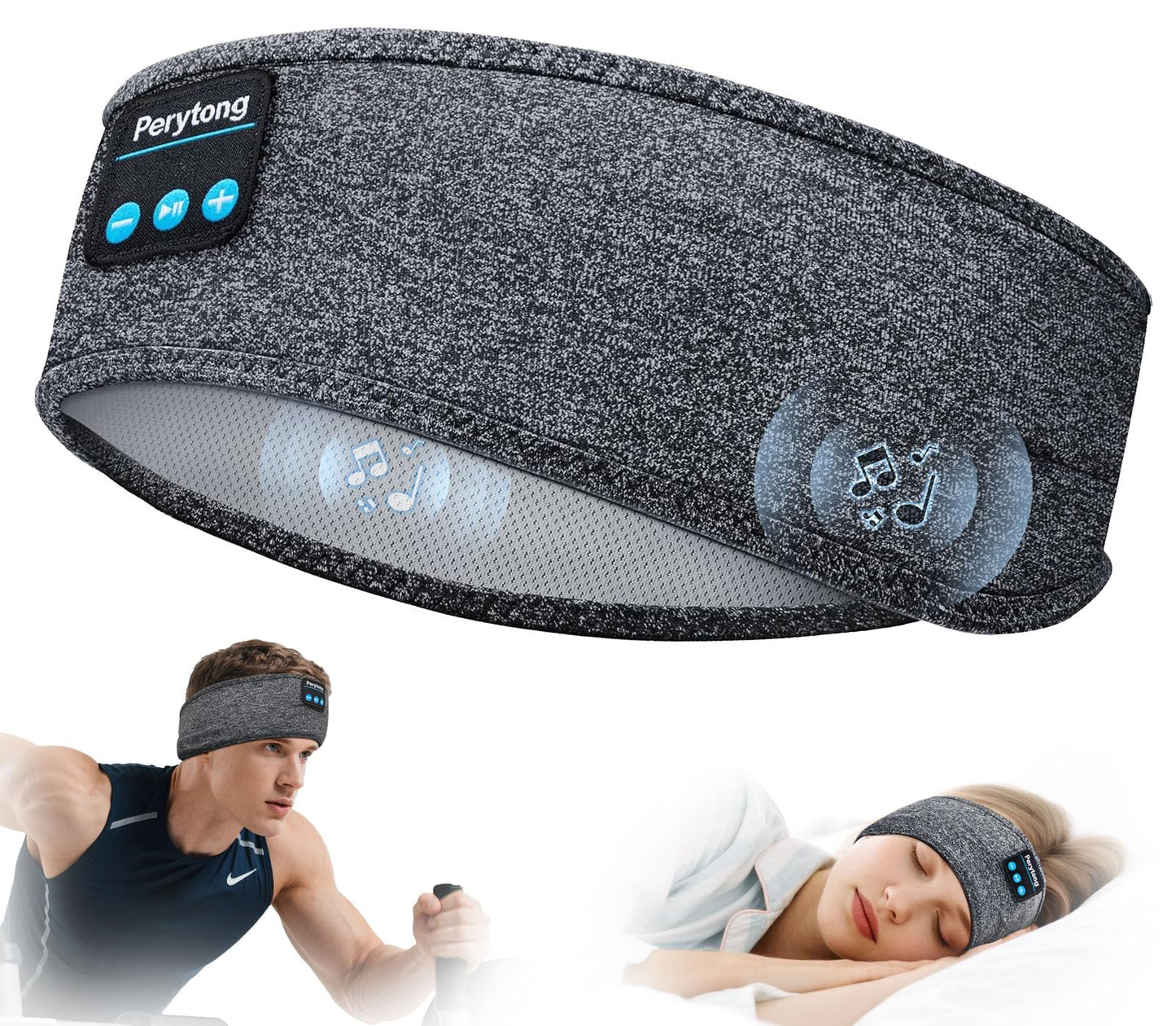 Perytong Sleep Headphones Wireless, Bluetooth Sports Headband Headphones with Ultra-Thin HD Stereo Speakers Perfect…