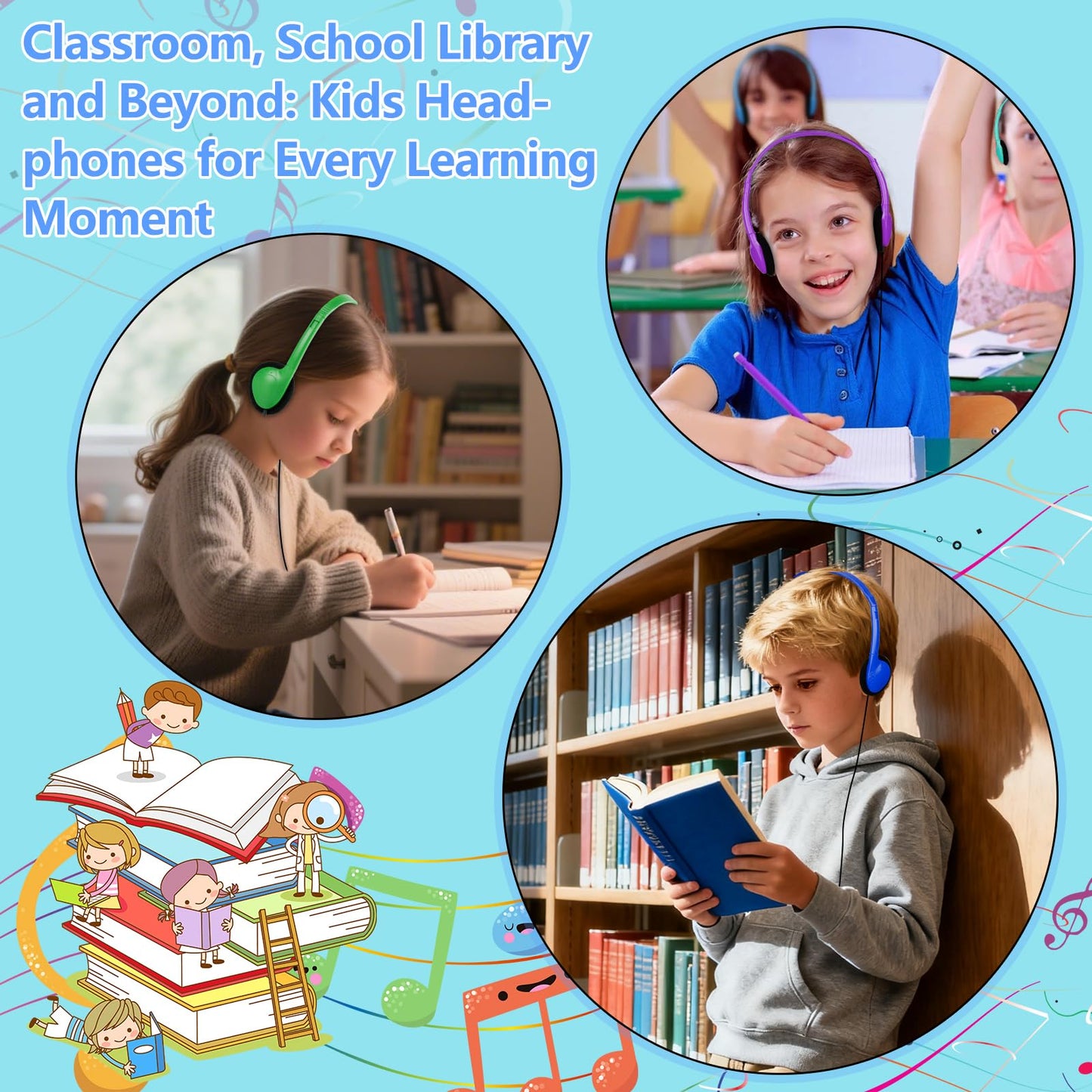 MENGLALA USB Type C Kids Headphones Bulk for Classroom School 10 Pack,Wired On Ear USB C Headphones for School Student Children Compatible