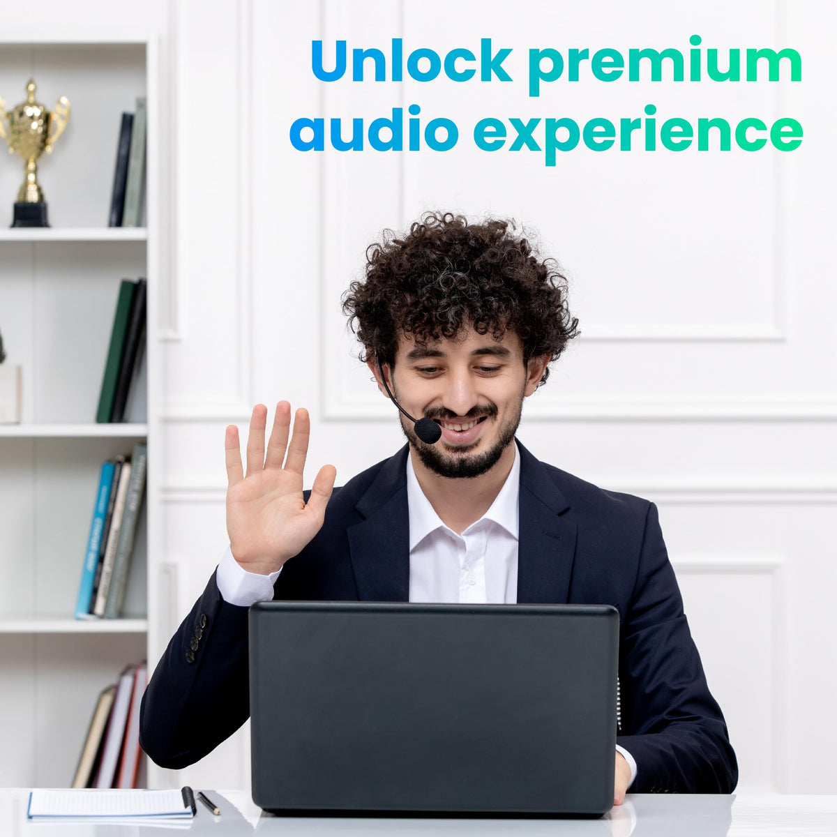 OTM Essentials Pro Headset, Noise-Canceling Headphones, On-Ear Design, in-Line Volume Control, Headset with Mic and USB, Quick Plug and Play