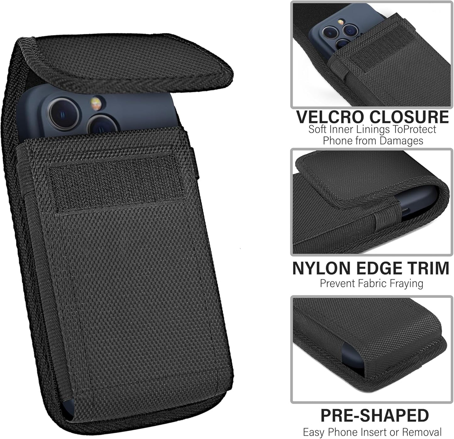 Cell Phone Holster for iPhone 17 16 Pro Max, Samsung Galaxy Ultra S25 S24 S23 S22 S21 Note 20+ Plus Note 10+ A23 A13 A21 A54 5G Google Pixel Pro Case