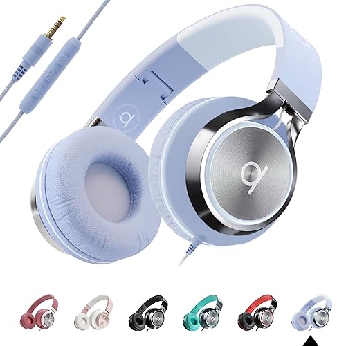 ARTIX CL750 On-Ear Headphones Wired with Mic and Volume Control - Noise Isolating Corded Over Ear Headphones with Microphone for Laptop and Computer…
