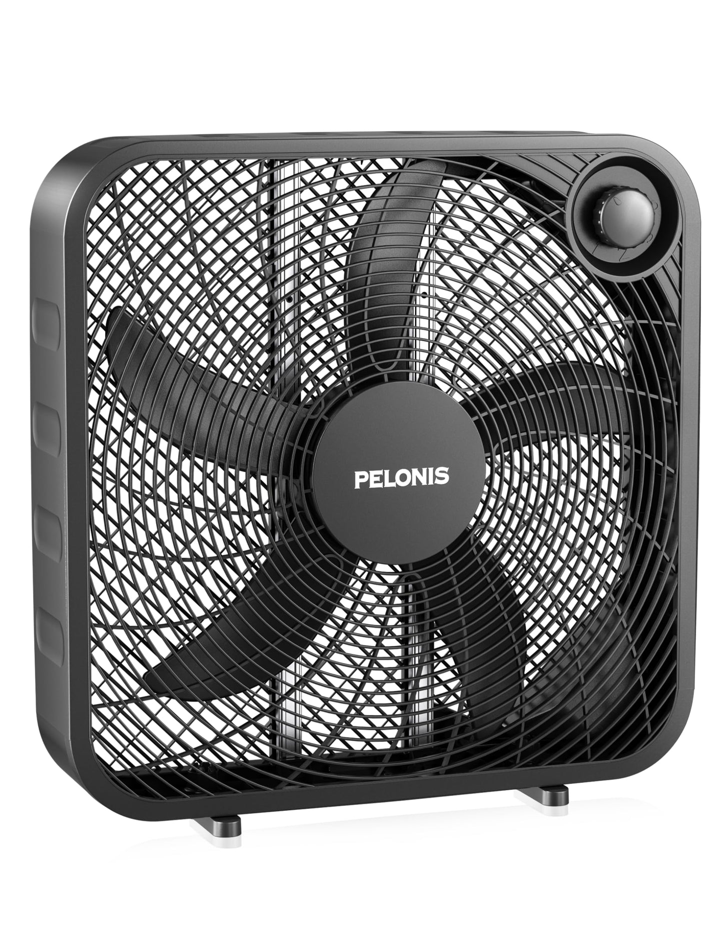 PELONIS 20 Inch Box Fan for Bedroom- 3 Speeds, 25ft/s, Floor Fan, Window Fan, Table Fan, Desktop Fan with Superior Air Throw (2295 CFM), Lightweight