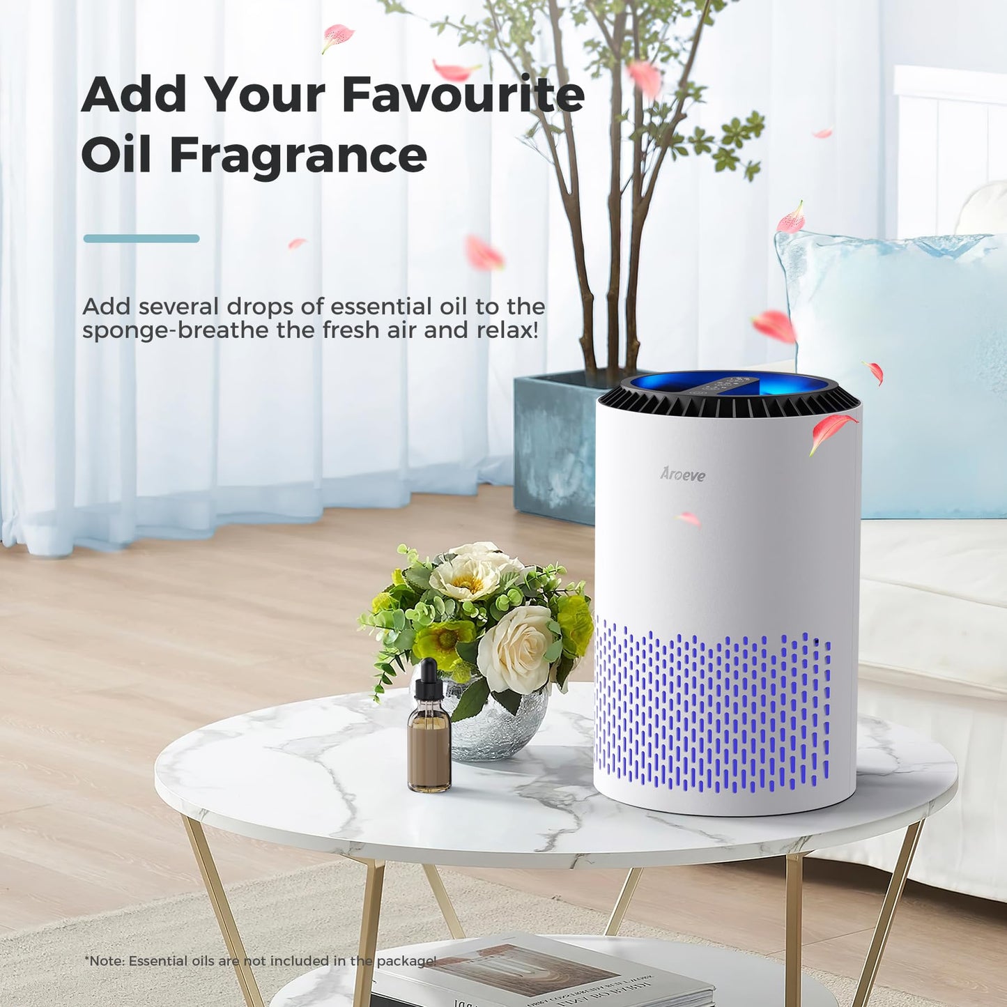 AROEVE Air Purifiers for Bedroom with Sleep Mode Speed Control-MK01A(White)