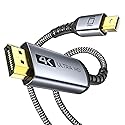 Warrky 4K Mini DisplayPort to HDMI Cable [4K 30Hz, Aluminum Shell, Nylon Braided] UHD Thunderbolt to HDMI Cable, Mini DP to HDMI 6.6ft, Compatible