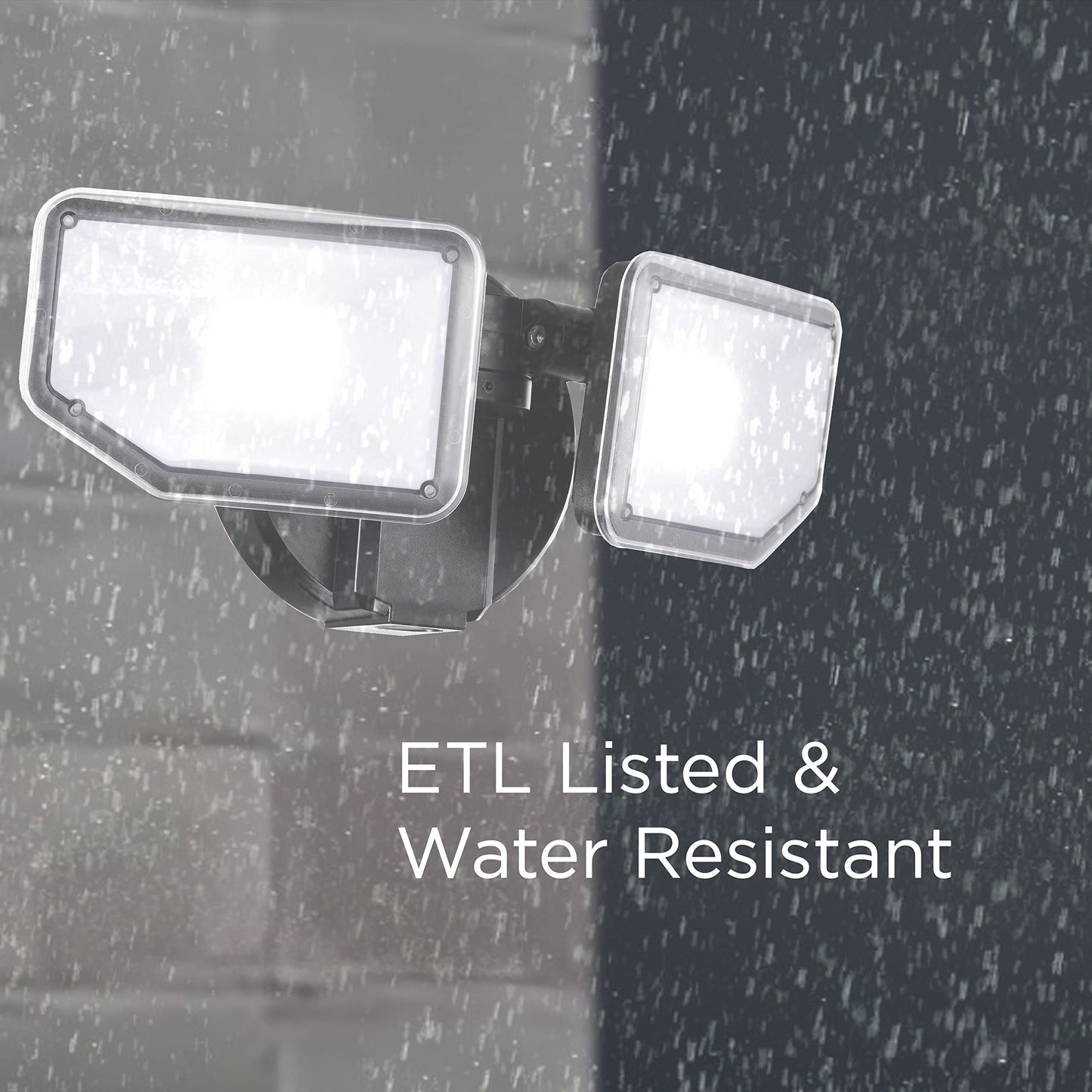 AWSENS 30W Flood Lights Outdoor, 2700LM Super Bright LED Security Light, 2 Adjustable Heads, ETL Water Resistant, 5000K Wall/Eave Mount Exterior LED