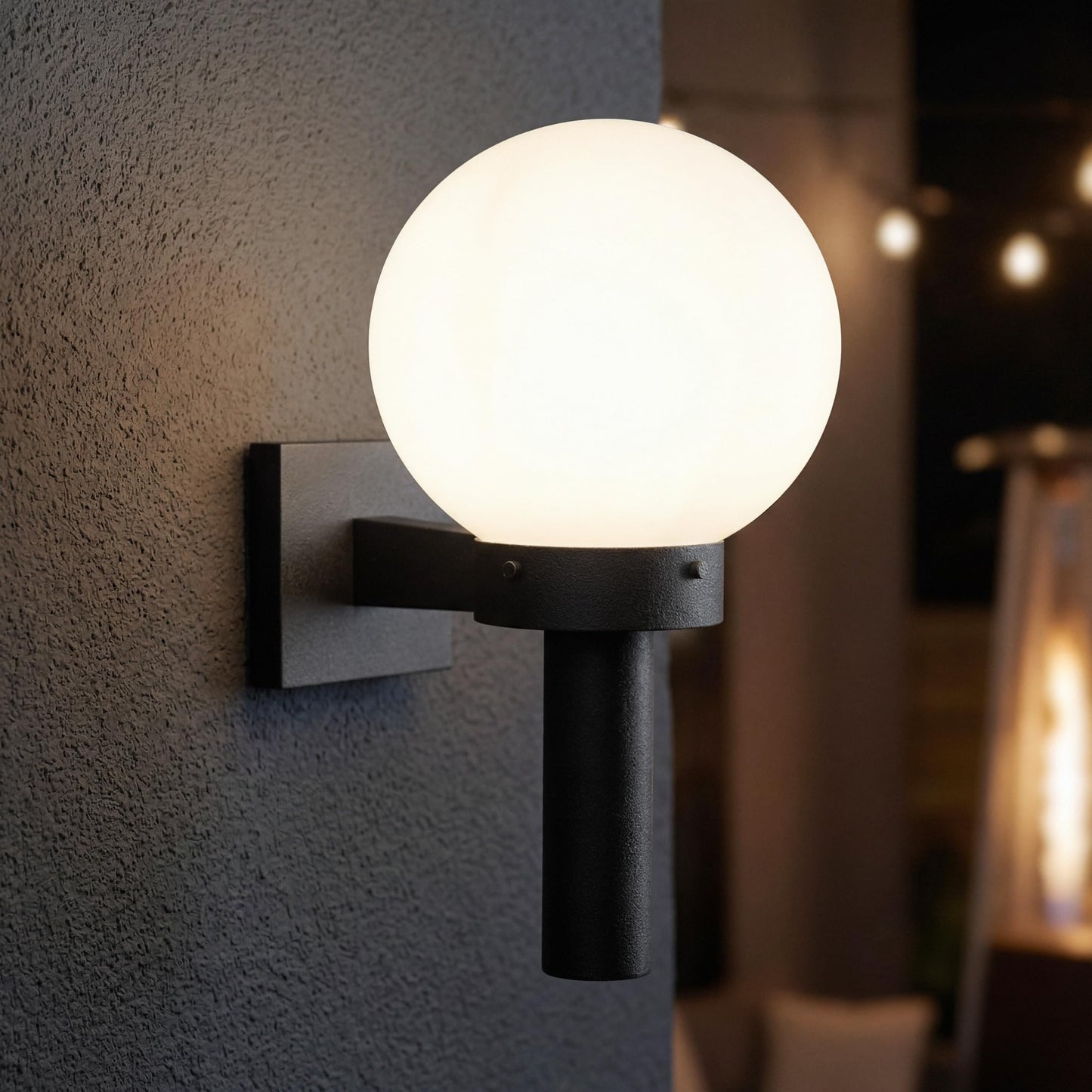 Progress Lighting Acrylic Globe 1-Light Shatter-Resistant Acrylic Shade Modern Outdoor Wall Lantern Light, Outdoor, P5626-60, Matte Black