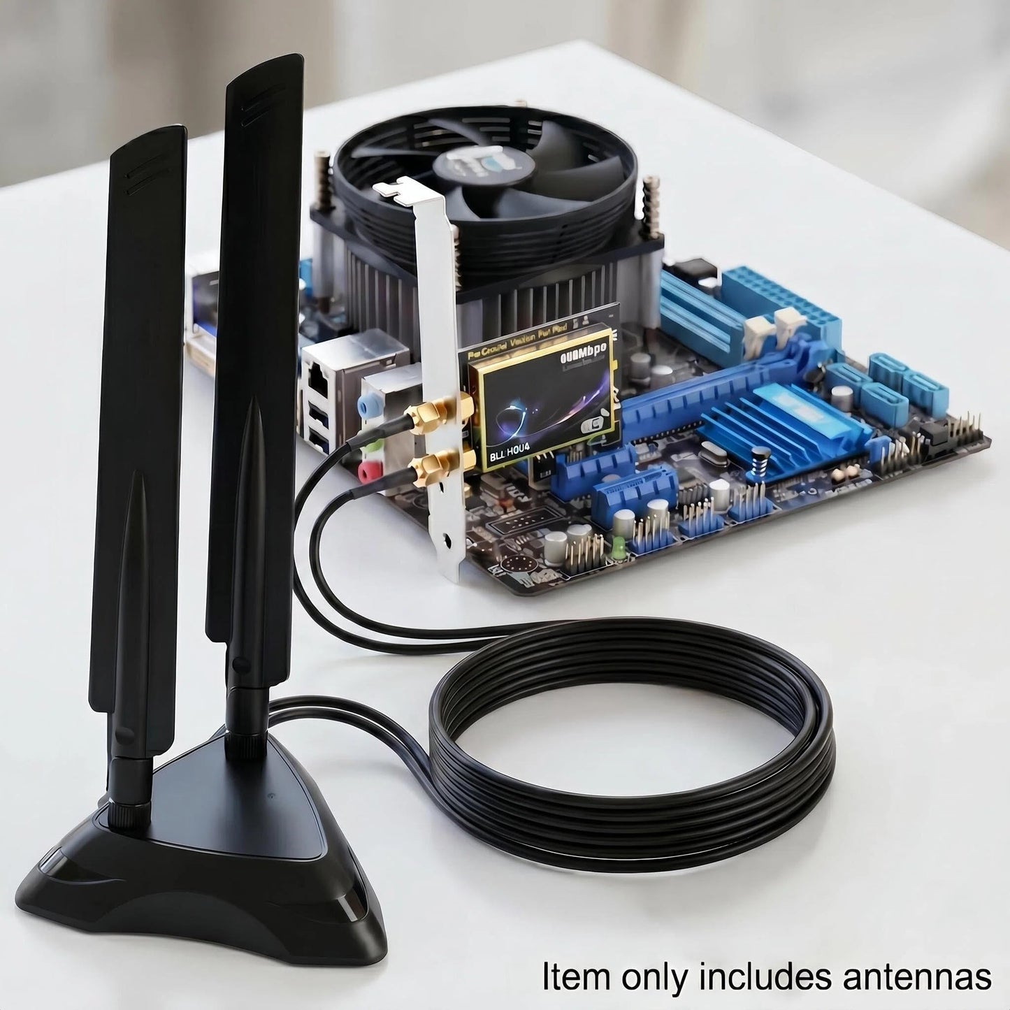 Dual Band 2.4GHz 5GHz 5.8Ghz RP-SMA Gaming WiFi 6E 802.11ac/ax Wireless Antenna with Magnetic Base for Intel AX201 AX200 PCIe NGFF USB Card PC Desktop