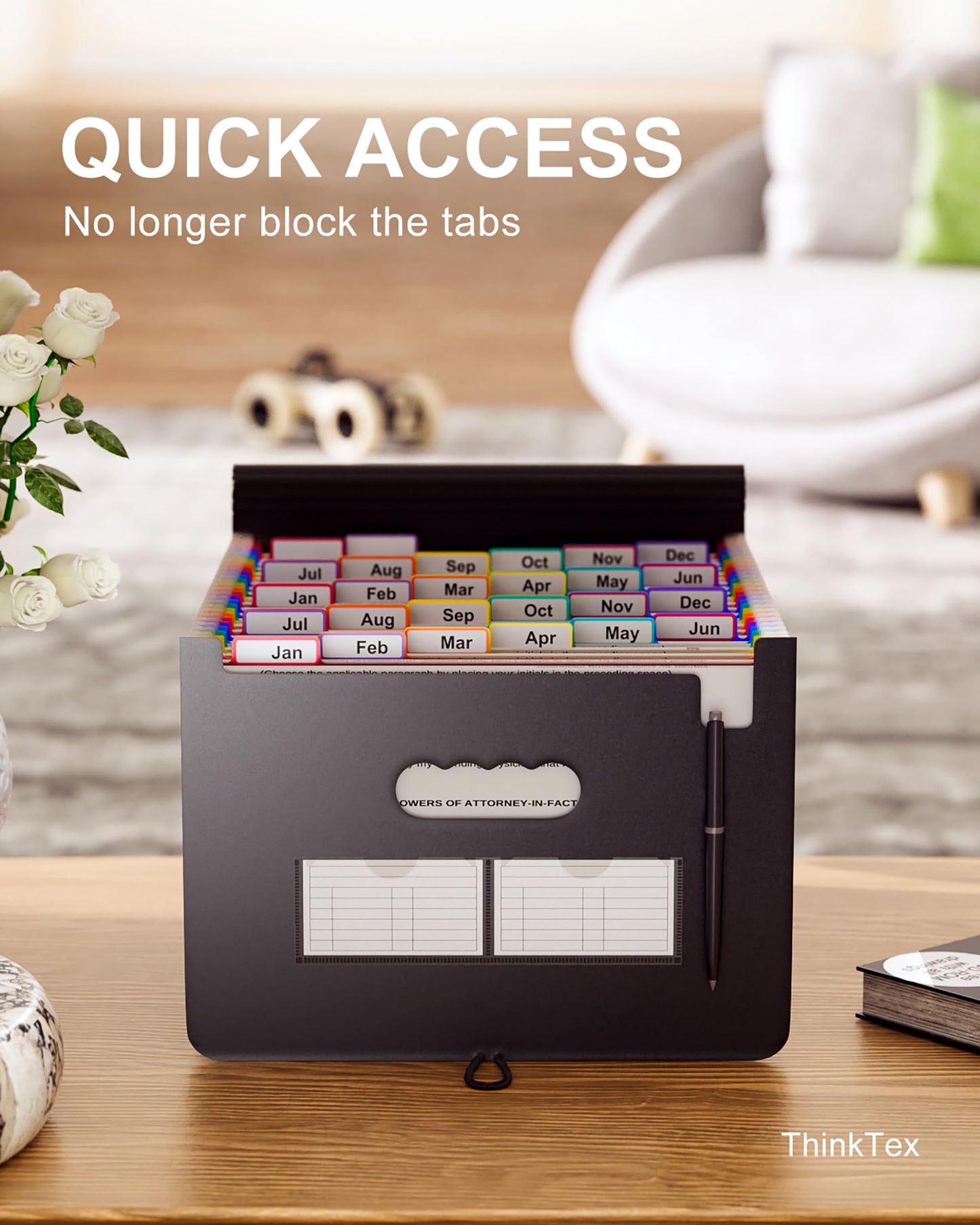 ThinkTex Accordion File Organizer, 26 Pockets Expanding File Folders