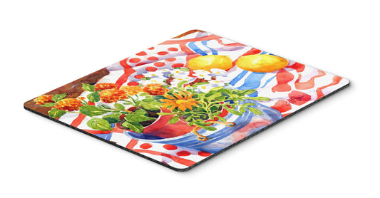 Caroline's Treasures 6058MP Flowers with a Side of Lemons Mouse Pad, Hot Pad or Trivet for Home Office Gaming Working Computers Laptop Mouse