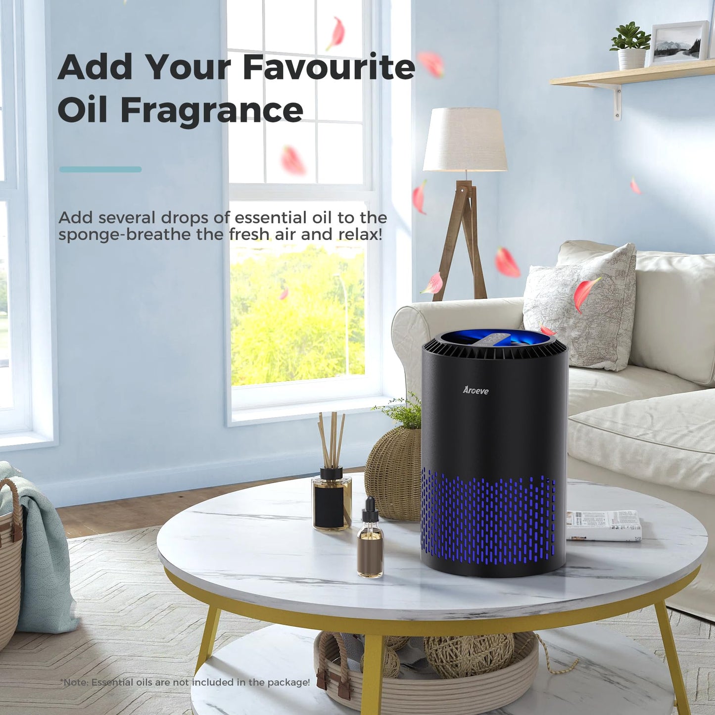 AROEVE Air Purifiers for Bedroom with Sleep Mode Speed Control-MK01A(Black)