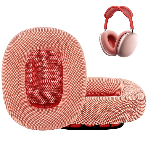 EARROCK Replacement Ear Cushions for AirPods Max 1 Over-Ear Headphones, Mesh Fabric Covered Earpads with Memory Foam and Magnet (Pink)