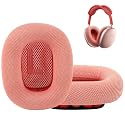 EARROCK Replacement Ear Cushions for AirPods Max 1 Over-Ear Headphones, Mesh Fabric Covered Earpads with Memory Foam and Magnet (Pink)