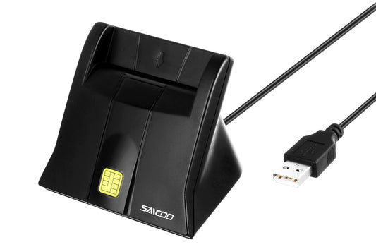 SAICOO Smart Card Reader, DOD Military USB Common Access CAC Card Reader, Compatible with Mac OS, Win (Vertical Version)
