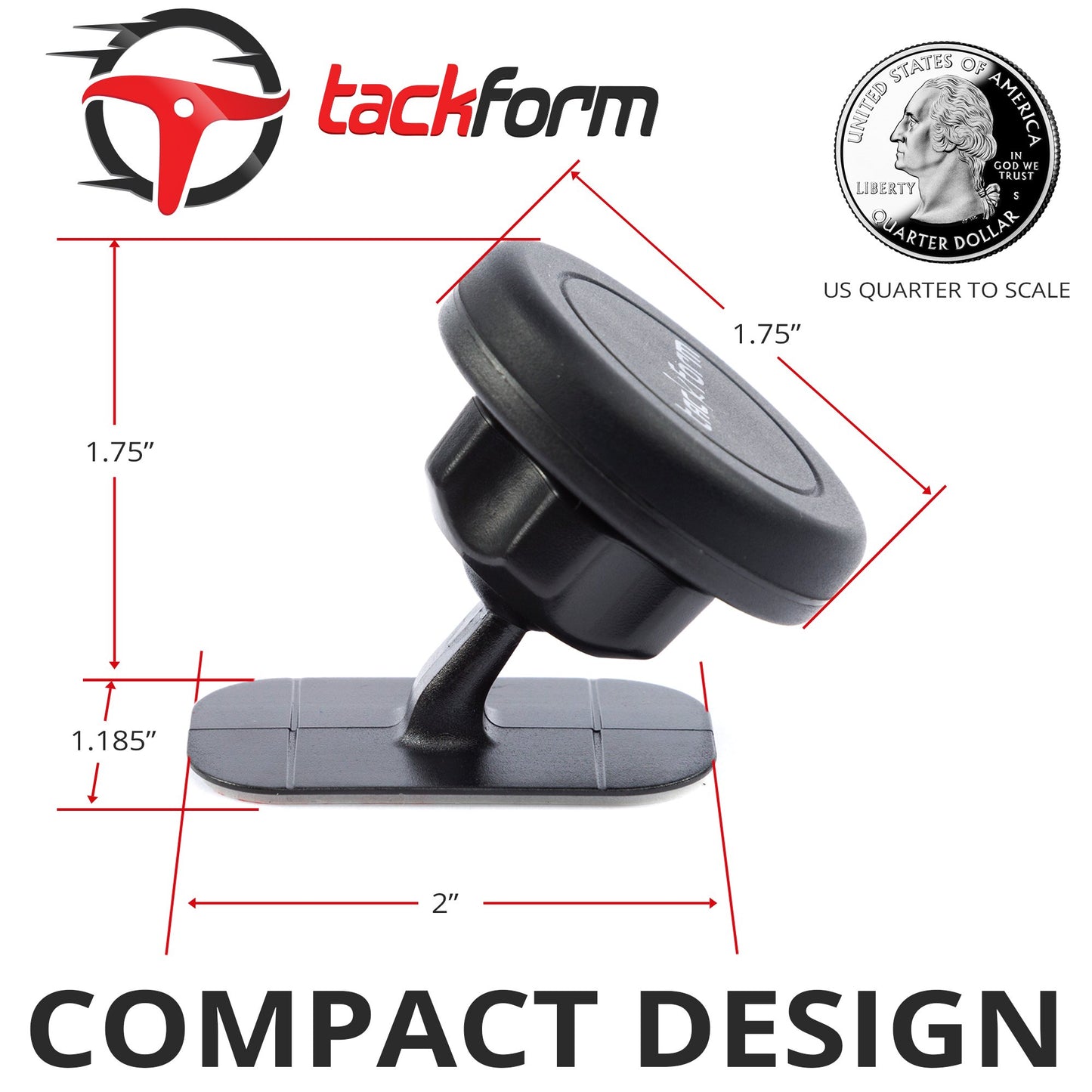 Tackform Magnetic Phone Holder [Tack Mount ] V.2.0 w/N52 Magnets [ for Car, Kitchen, Bedside, Bathroom ] Stick On Dash Mount with Authentic 3M Sticky