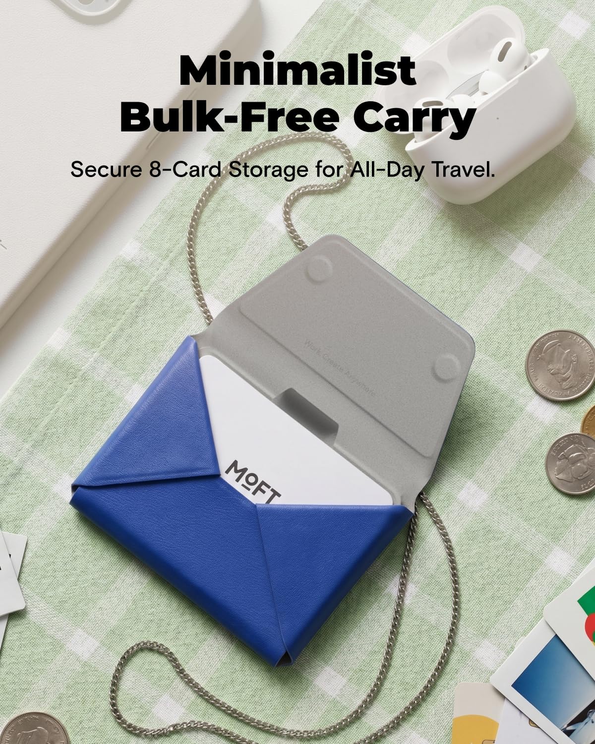 MOFT Magsafe Wallet, 8-Card Holder, Magnetic Phone Stand with Pull to Access Design, RFID Blocking, Angle Adjustment & MOVAS Minimalist Snap Field