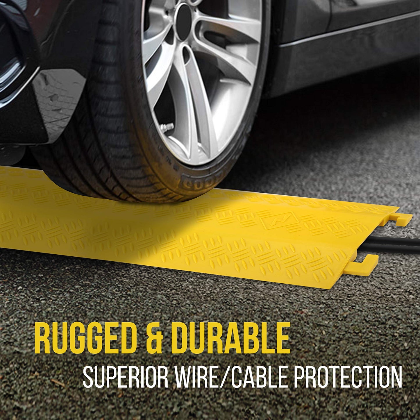 Durable Cable Ramp Protective Cover - 2,000 lbs Max Heavy Duty Drop Over Hose & Cable Track Protector, Safe in High Walking Traffic Areas - Cable