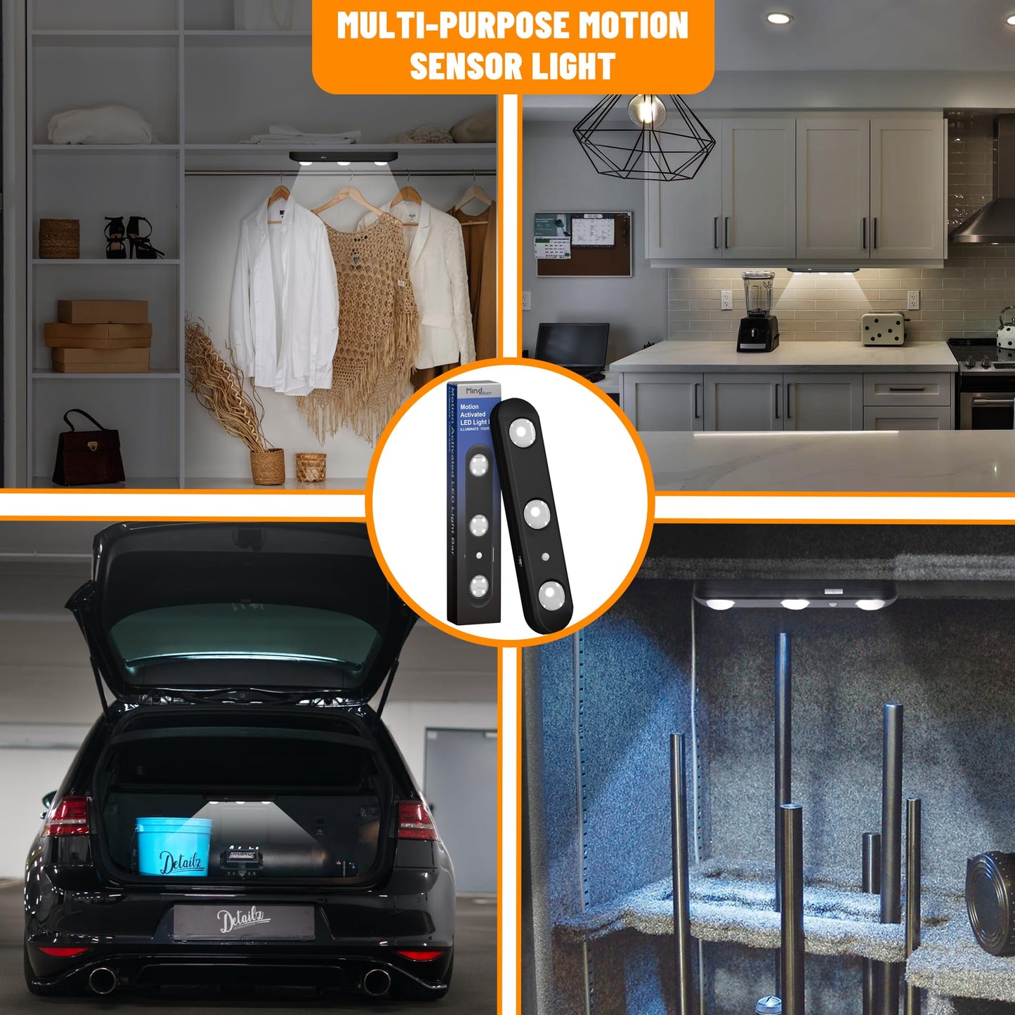 MIND&ACTION Gun Safe Lights,Motion Activated LED Light for Gun Safe Gun Cabinet, Ultra Bright Rotatable LED Lens for Directional Lighting Battery