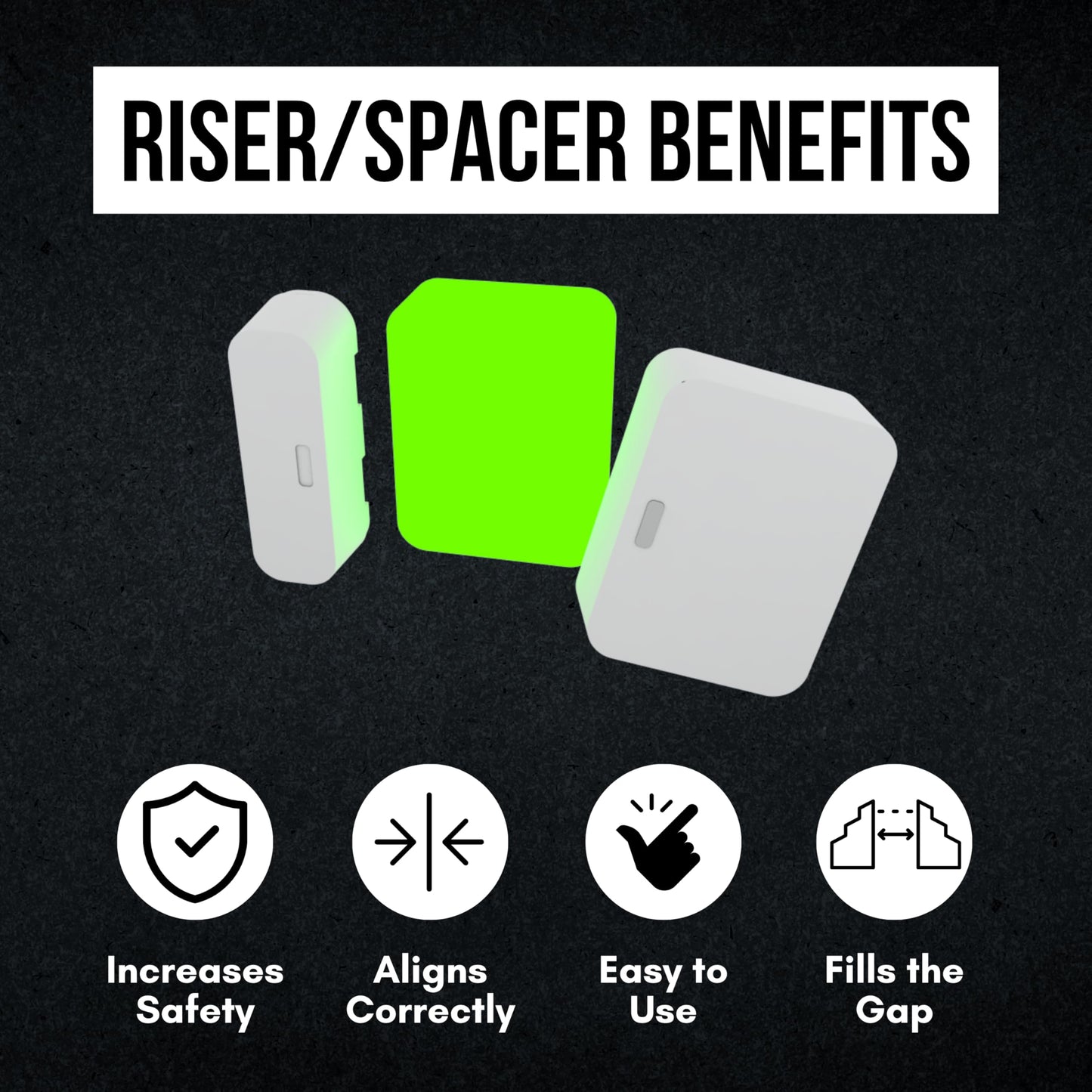 Sensor Riser Compatible with SimpliSafe | Alarm Contact Sensor Spacer - Glow in the Dark | Alarm Riser with 3M Adhesive - Sensor/Magnet Not Included