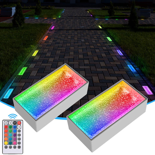 Dubofu Solar Paver Lights, 4x8 Brick Driveway Lights, IP67 Waterproof Outdoor Pathway Light, Recessed Landscape Lighting for Walkway, Patio, Garden