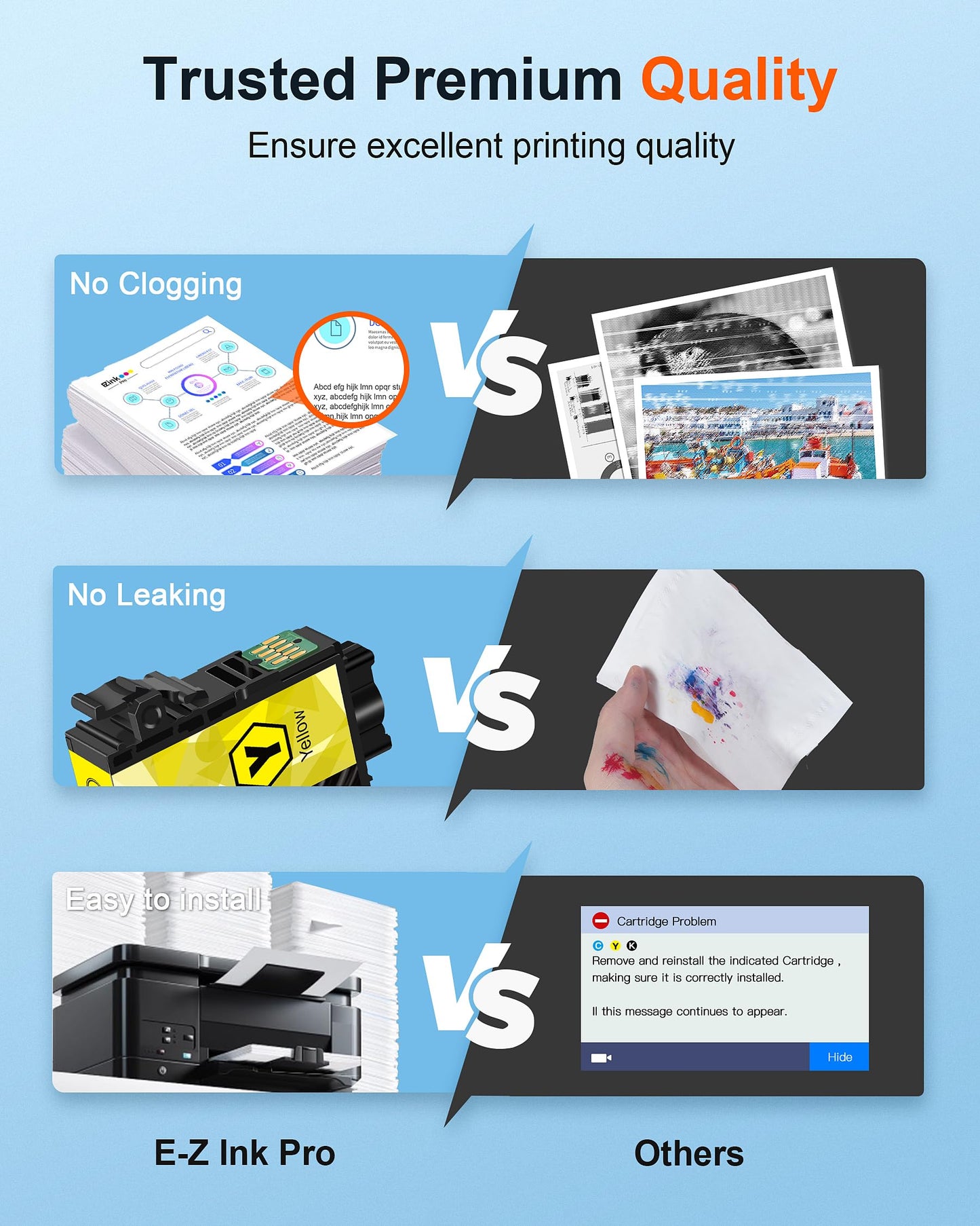 E-Z Ink Pro 222XL Remanufactured Ink Cartridge Replacement for Epson 222 XL 222XL 222 for Epson Expression Home WF-2960 XP-5200 Printer (4 Packs