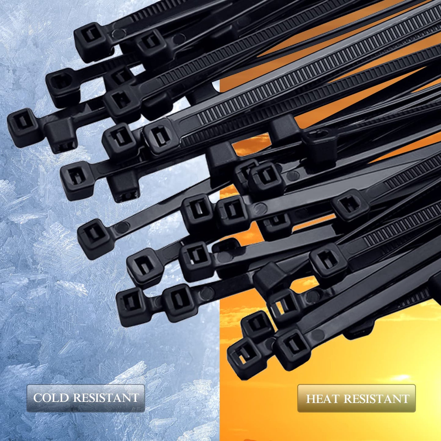 Zip Ties 14 inch 1200 Pack, Black Cable Zip Ties 50 lbs Tensile Strength Nylon Self-Locking Wire Ties Wraps for Outdoor and Indoor Use by ECRABONE