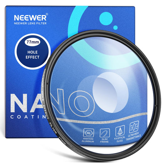 NEEWER 77mm Spiral Halo Camera Lens Filter, Prism K9 Optical Glass Special Effects Filter Photography Camera Lens Accessories with Tunnel Vision