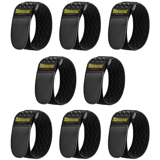 Trilancer Elastic Cinch Straps with Anti-Slip Strips, 12 "x 2"(8 Pack) Heavy Duty Multipurpose Hook and Loop Straps for Extension Cords, Cables