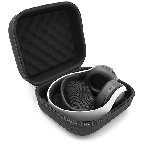 CASEMATIX Gaming Headset Travel Case Compatible with Sony PS5 Pulse 3D Wireless Headset, Platinum Wireless Headset for PS4 with Dongle, Cables