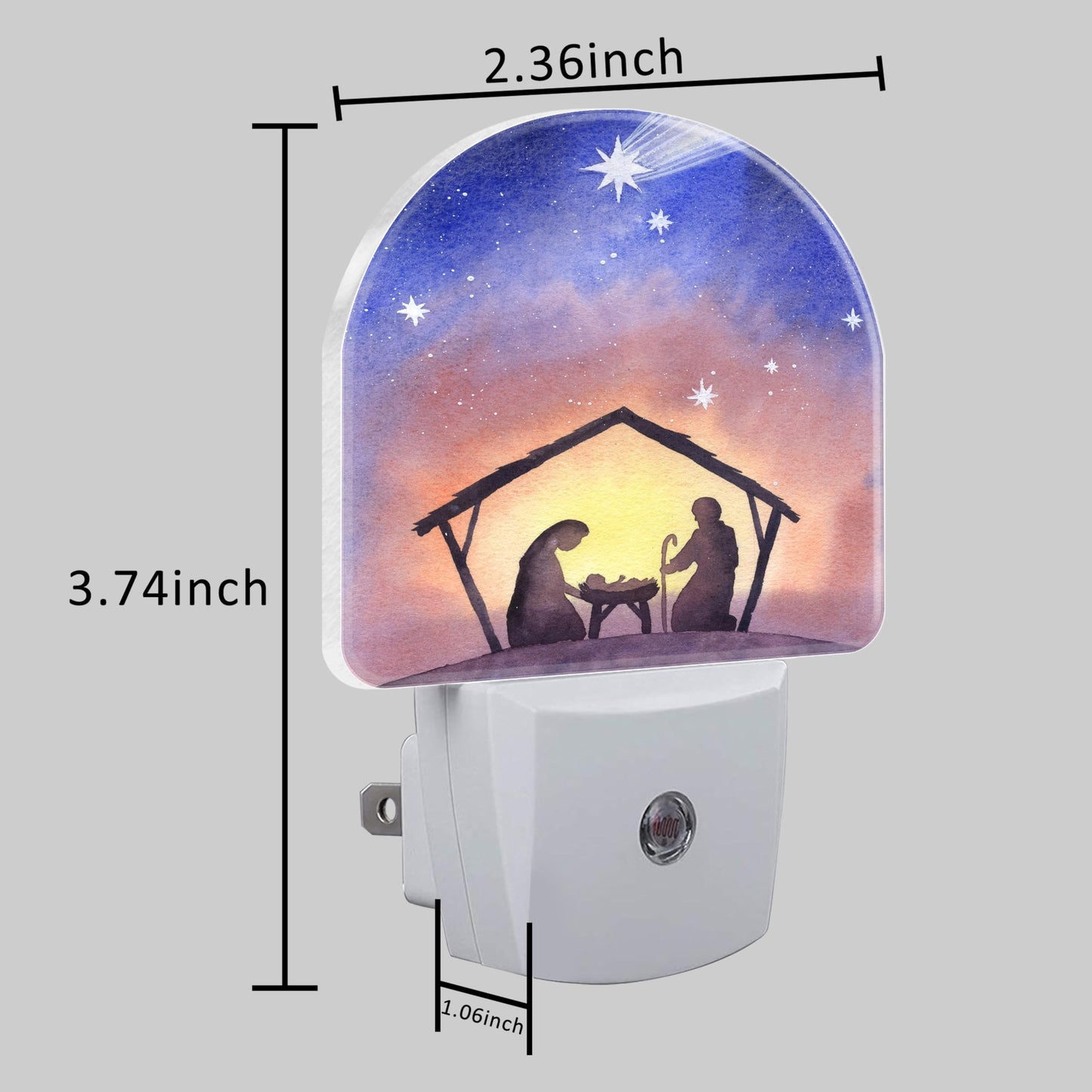 Uiaoiais Night Light Plug into Wall Birth of Jesus in Bethlehem Night Light with Dusk to Dawn Sensor Night Light for Kid Girls Boys Women Men Room