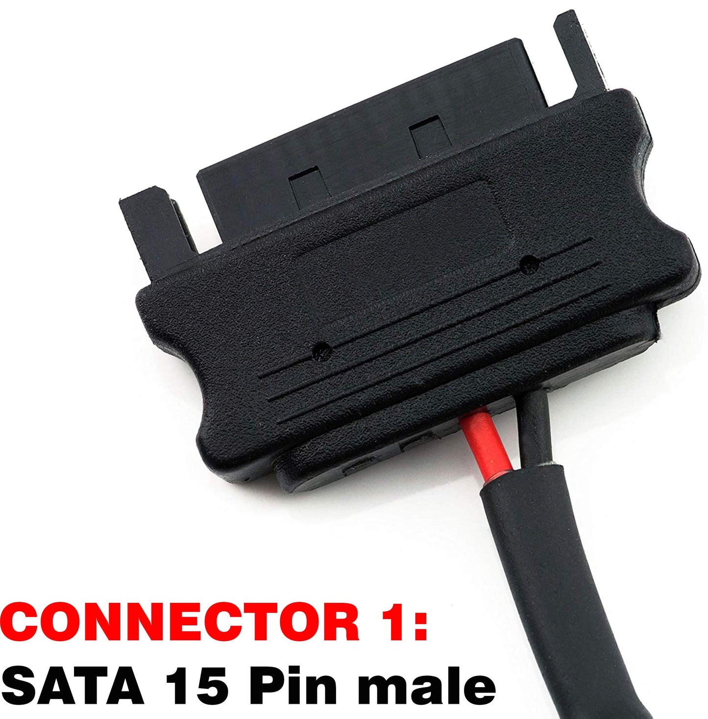 TeamProfitcom SATA Power Adapter Cable 15-Pin Male to SATA 6-Pin Slimline Sleeved Power Adapter Cable 20 Inches (2 Pack)