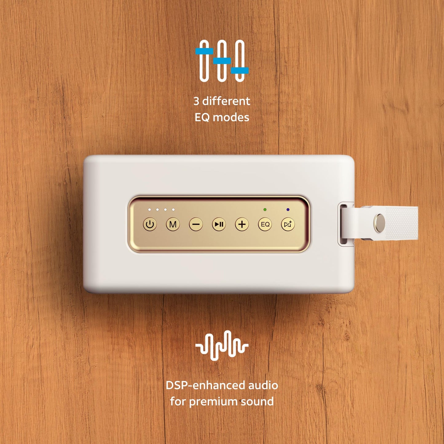 AT&T Essentials Retro 40W Bluetooth Speaker, IPX6 Waterproof, Bluetooth 5.3, LED Light Modes, Bass & Treble Control, 12H Battery, USB-C Charging