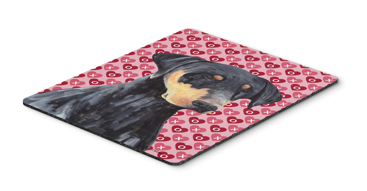 Caroline's Treasures SC9262MP Doberman Hearts Love and Valentine's Day Portrait Mouse Pad, Hot Pad or Trivet for Home Office Gaming Working Computers