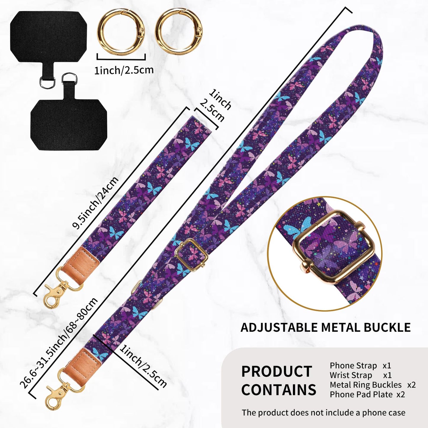 DARUIXZ Phone Lanyard Crossbody Wrist Strap, Universal Adjustable Neck Strap for Phone Case Keys ID Badges, Phone Accessories Travel Essential