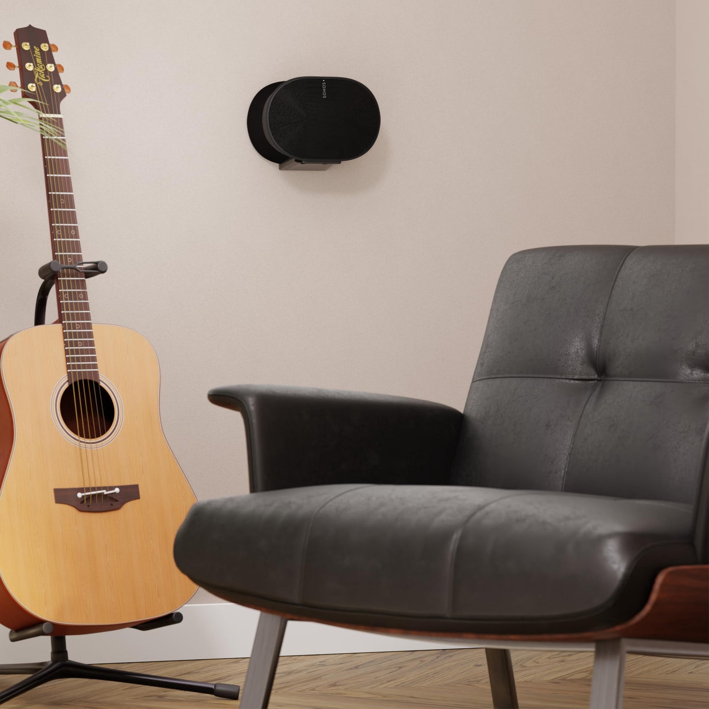 Sanus Fixed Speaker Wall Mount for Sonos Era 300™ - Low Profile Speaker Mount with Easy 3-Step Install & Included Hardware - Single, Black Mount
