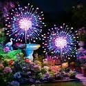 HPUFKOT Solar Garden Lights Outdoor,Waterproof Garden, 2PC 200 LED Twinkling Firework Lights Decorative with 8 Modes,Decor for Yard Patio Pathway Lawn