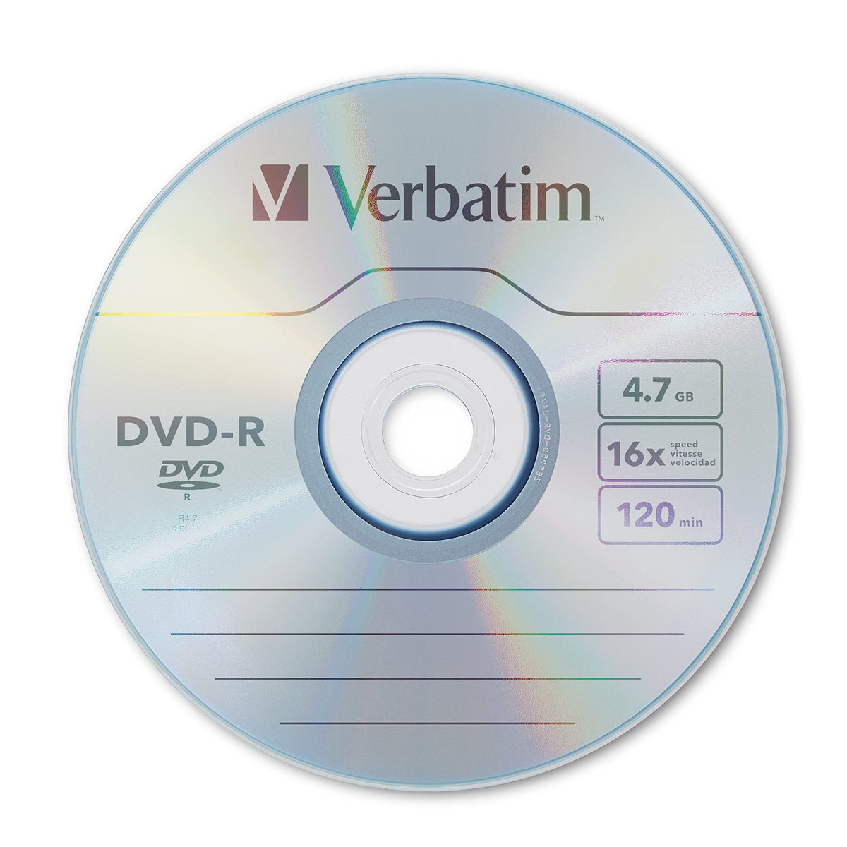 Verbatim DVD-R, 4.7 GB 16x Branded, Pack of 50 on Spindle