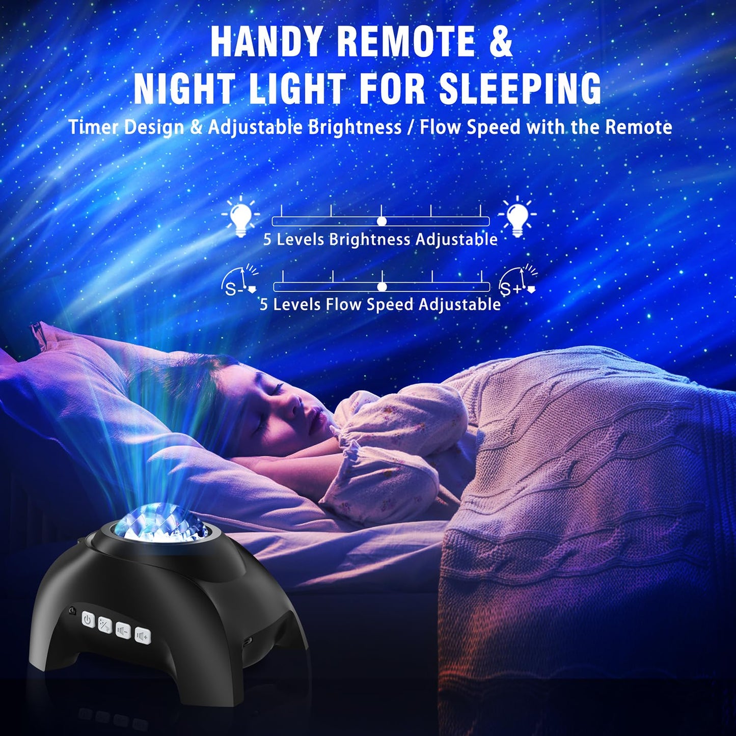 Vinwark Northern Lights Aurora Projector for Bedroom with Music Bluetooth Speaker and White Noise, Galaxy Projector, Starry Night Light Projectors