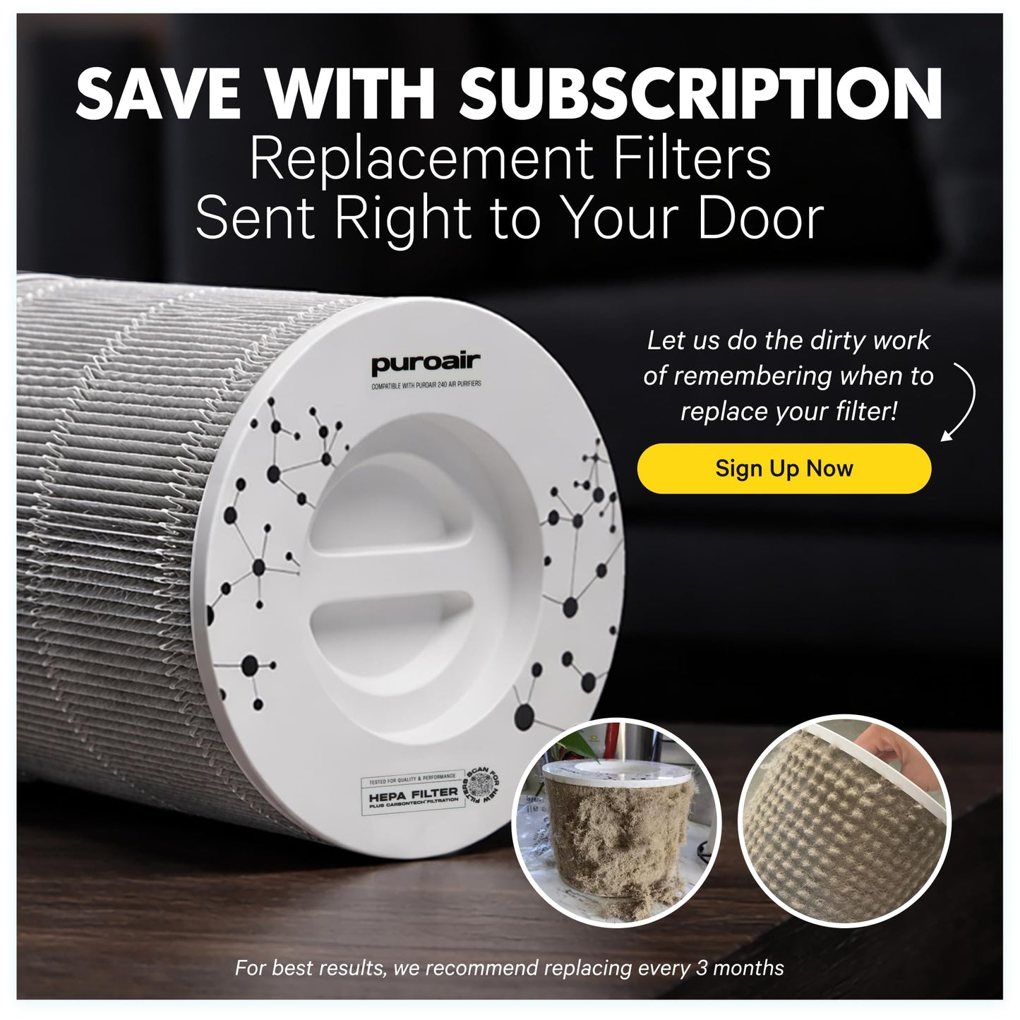 PuroAir 240 Replacement Filter - Genuine 240 Filter Replacement (4PK)