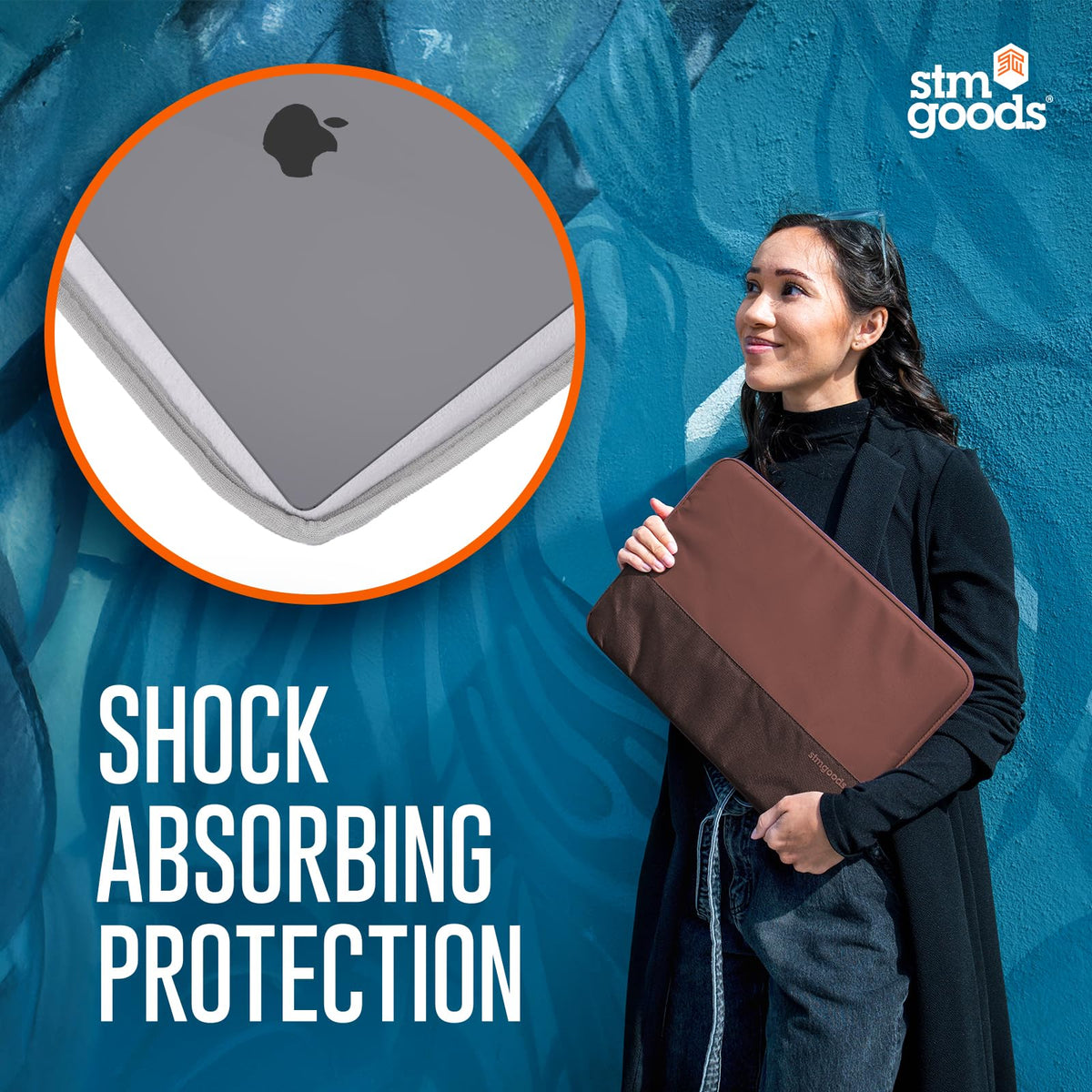 STM Origin Laptop Sleeve - Slim & Lightweight, Fleece-Lined Interior, 4mm EVA Shock Absorption, Smooth Zipper Access, Stylish & Protective Design