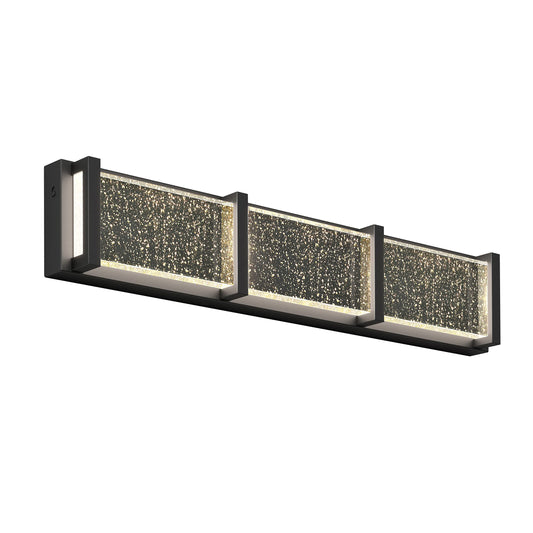 ARTIKA Subway 20W LED Modern Vanity Light Fixture, Black - Ideal for Bathroom Lighting, 900 Lumens, 3500 Kelvin, Bubble Glass Diffuser, No Bulb