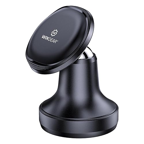 WixGear Aluminum Metal Heavy Duty Magnetic Phone Mount for Car, Magnetic Car Dash Mount, 360-degree Rotation Aircraft-Grade Aluminum Metal, Compatible