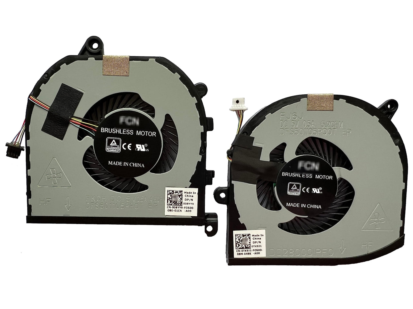 Fan Replacement for Dell XPS 15 9570 CPU Fan & Gpu Fan TK9J1 08YY9 CN-0TK9J1 CN-008YY9