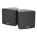 Rockville Pair Cube Black 30W RMS 3.5" Home Theater Wall Speakers, 8 Ohm, 360-Degree Swivel Brackets, True 2-Way Audio, Compact Design, for Home