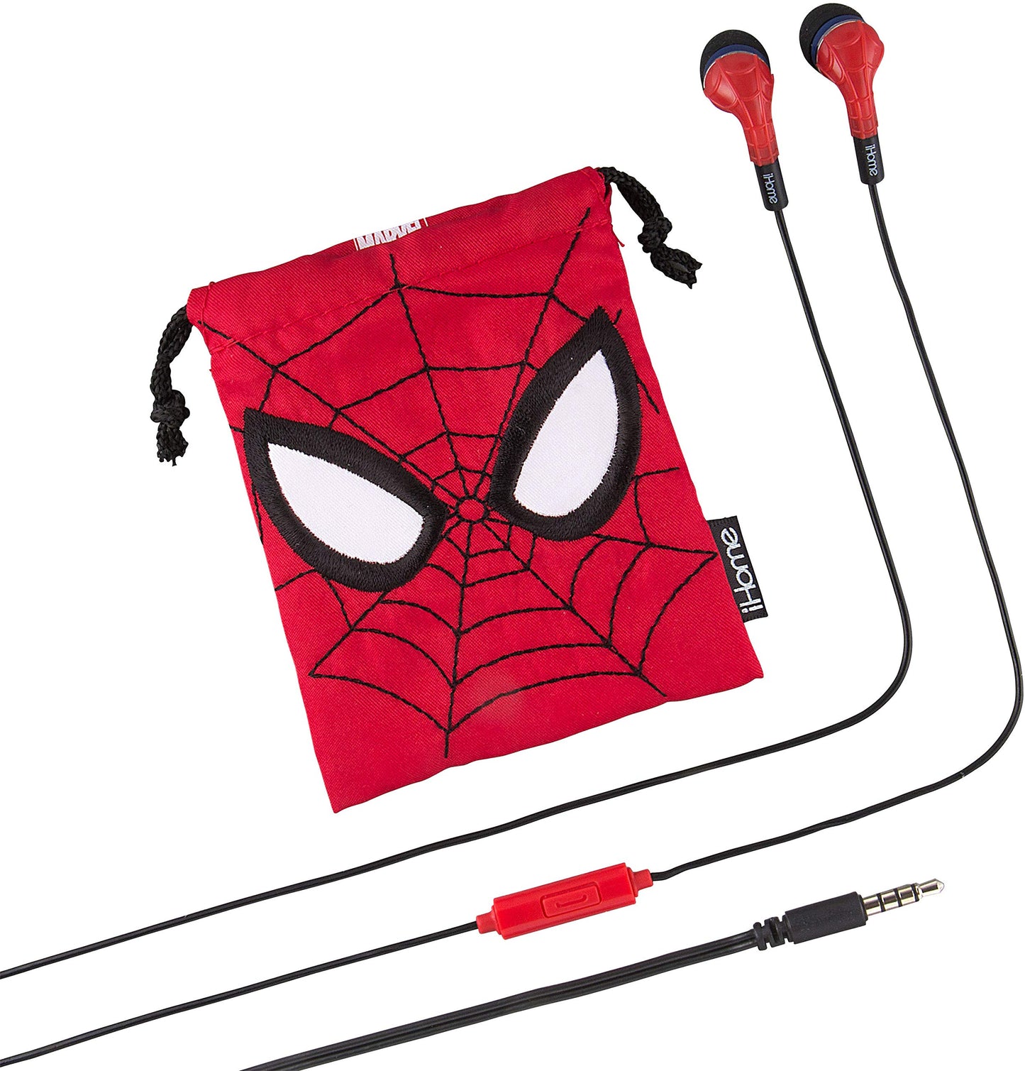 eKids Marvel Avengers Noise Isolating Earbuds with Built in Microphone and Travel Pouch (Spiderman)